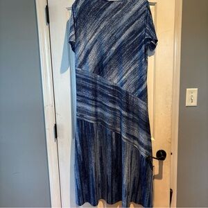 Serengeti Asymmetrical Dress in Blue and White